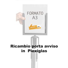 PORTA COMUNICAZIONI PORTA AVVISI CARTELLO FORMATO A3 PER COLONNINA DELIMITA AREA