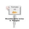 RICAMBIO PORTA COMUNICAZIONI IN PLEXIGLAS PORTA FORMATO A3 ORIZZONTALE PER COLONNINA DELIMITA AREA
