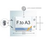 TARGA PANNELLO TABELLA PORTA AVVISI DA PARETE A3 ORIZZONTALE ATTACCHI COMPRESI