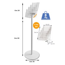 ESPOSITORE DEPLIANT RIVISTE A5 DA PAVIMENTO LEGGIO UFFICIO NEGOZIO AGENZIA SLV02