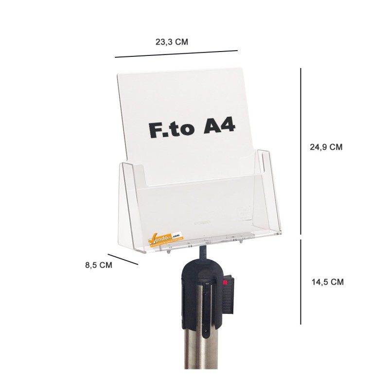 PORTA DEPLIANT PER COLONNINE DELIMITA AREA SEGNA PERCORCORSO FORMATO A4 1 TASCA