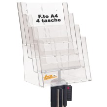 PORTA DEPLIANT PER COLONNINE DELIMITA AREA SEGNA PERCORCORSO FORMATO A4 4 TASCHE