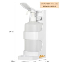 DISPENSER GEL IGIENIZZANTE DA PARETE EROGAZIONE A GOMITO RIEMPIBILE 1 LITRO 