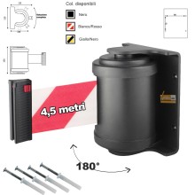 ATTACCO CON NASTRO BIANCO-ROSSO DA PARETE ORIENTABILE TESTINA GIREVOLE PER COLONNINE