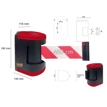 ATTACCO A MURO TESTINA GIREVOLE NASTRO ROSSO BIANCO DI SICUREZZA REGOLA ACCESSO 