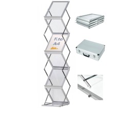 ESPOSITORE A FISARMONICA PORTA DEPLIANT BROCHURE A4 PIEGHEVOLE TRASPORTABILE