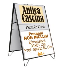 CAVALLETTO PUBBLICITARIO BIFACCIALE ESTERNO INTERNO MARCIAPIEDE GALLERIA 60X90