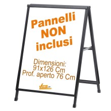 CAVALLETTO PUBBLICITARIO BIFACCIALE ESTERNO INTERNO MARCIAPIEDE GALLERIA 90X120