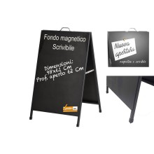 CAVALLETTO PUBBLICITARIO BIFACCIALE PANNELLI NERI MAGNETICI SCRIVIBILI 60X90