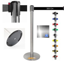 COLONNINA ACCIAIO A NASTRO TENDINASTRO FETTUCCIA TENDILINEA BASE ANTI INCIAMPO