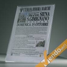 ESPOSITORE A4 PORTA AVVISI PORTA FOTO CON BASE TAVOLO UFFICIO SCRIVANIA PAB001