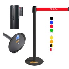 COLONNINA NERA NASTRO ROSSO TENDINASTRO FETTUCCIA TENDILINEA BASE PIATTA