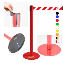 COLONNINA SEGNA PERCORSO ROSSA A NASTRO A BANDE BIANCO E ROSSE TENDINASTRO FETTUCCIA TENDILINEA PIATTA