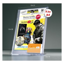 ESPOSITORE A4 PORTA AVVISI PORTA FOTO  E TASCA PORTA BIGLIETTI DA VISITA PAB403