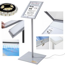 ESPOSITORE LUCE LED DA ESTERNO PORTA MENU DA PAVIMENTO ILLUMINATO FORMATO 1XA4