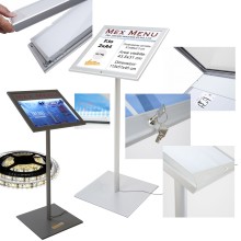 PORTA MENU DA PAVIMENTO ILLUMINATO DA ESTERNO FORMATO 2XA4 BACHECA LUCE LED 220V