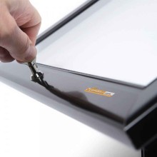 DETTAGLIO SERRATURA PORTA MENU DA PAVIMENTO MARCIAPIEDE ILLUMINATO F.TO 2XA4 BACHECA LUCE LED 220V