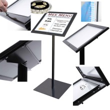 PORTA MENU DA PAVIMENTO MARCIAPIEDE ILLUMINATO F.TO 2XA4 BACHECA LUCE LED 220V