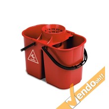 SECCHIO DOPPIO MOCIO MOCHO TTS FOX 8+6 COLORE ROSSO LT LAVA PAVIMENTI PULIZIA PROFESSIONALE